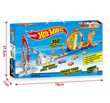 Hot Wheel Large Double Track Racing With 2Pcs Alloy Cars